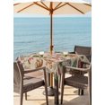 thumbnail image 2 of Outdoor Tablecloth with Umbrella Hole and Zipper, Beige Christmas Square Table Cloth 60x60 Inch Waterproof Tablecloth, Xmas Tree Balls Snowman Gingerbread Picnic Table Cover for Patio Camping, 2 of 7
