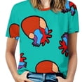 thumbnail image 1 of Anatomical Heart Pattern Ruffle Short Sleeve T-Shirt Women's T-Shirts Tee Fashion Casual Shirts Heart Pattern Anatomical, 1 of 5