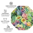 thumbnail image 3 of Zufioo Watercolor Blooming Cactus Print Leather Coaster Set, Decorative PVC Coasters 4-pack - Scald and Stain-resistant, Suitable for Home, Cafes, Restaurants-Octagon, 3 of 6