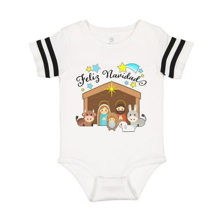 

Inktastic Feliz Navidad Cute Nativity Scene Gift Baby Boy or Baby Girl Bodysuit
