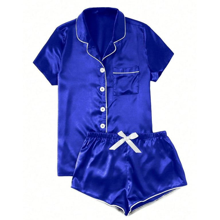 Satin Pajama Set Women Julycc Women's Regular Size Satin Silk