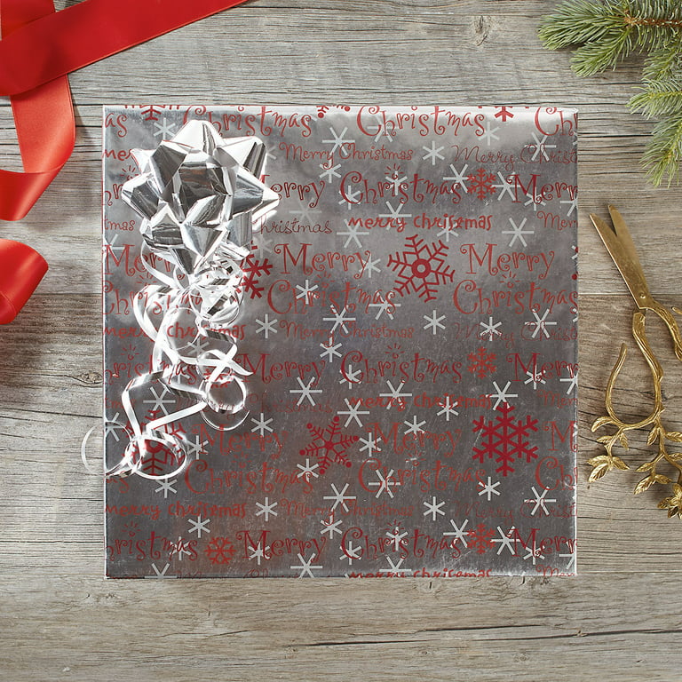 Merry Christmas Script Jumbo Roll Wrapping Paper