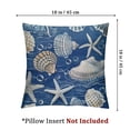 thumbnail image 4 of Creowell Hopyeer Nautical Coastal Outdoor Throw Pillows Cover Ocean Beach Sea Marine Life Starfish Seashell Conch Scallop Coral Crab Pillow Cover Pillow Cover for Couch Navy Blue(NC-Beach) 2pcs White, 4 of 7