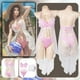 thumbnail image 2 of Traje de baño de Cosplay de Aerith de Final Fantasy 7, disfraz para mujeres y niñas, conjunto de bikini de dos piezas, traje de baño, disfraz de Halloween, 2 of 5