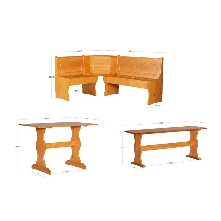 Solid wood nook online table & corner bench