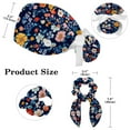 thumbnail image 2 of RATGDN Floral Color Tie Scrub Cap for Women Men, Nursing Hats with Buttons and Sweatband, Adjustable Elastic Working Caps Surgical Cap with Hair Bow - One Size Fits All, 2 of 6