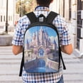thumbnail image 5 of Salouo Majestic Fantasy Castle Print Travel Laptop Backpack,17Inch Casual Bag with Side Pockets for Men & Women Stylish Daypack for Weekender/Business/Hiking-One Size, 5 of 6