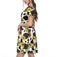 thumbnail image 2 of Easygdp Black Cow Sunflowers para Vestido Transpirable de Mujer, Vestido Suelto de Manga Corta con Pliegues y Bolsillos para el Verano, 2 of 6
