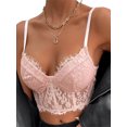 thumbnail image 3 of VISgogo Mujeres Encaje Verano Crop Tops, See Through Sweetheart Neckline Floral Surface Mesh Camisole VISgogo moda, 3 of 9