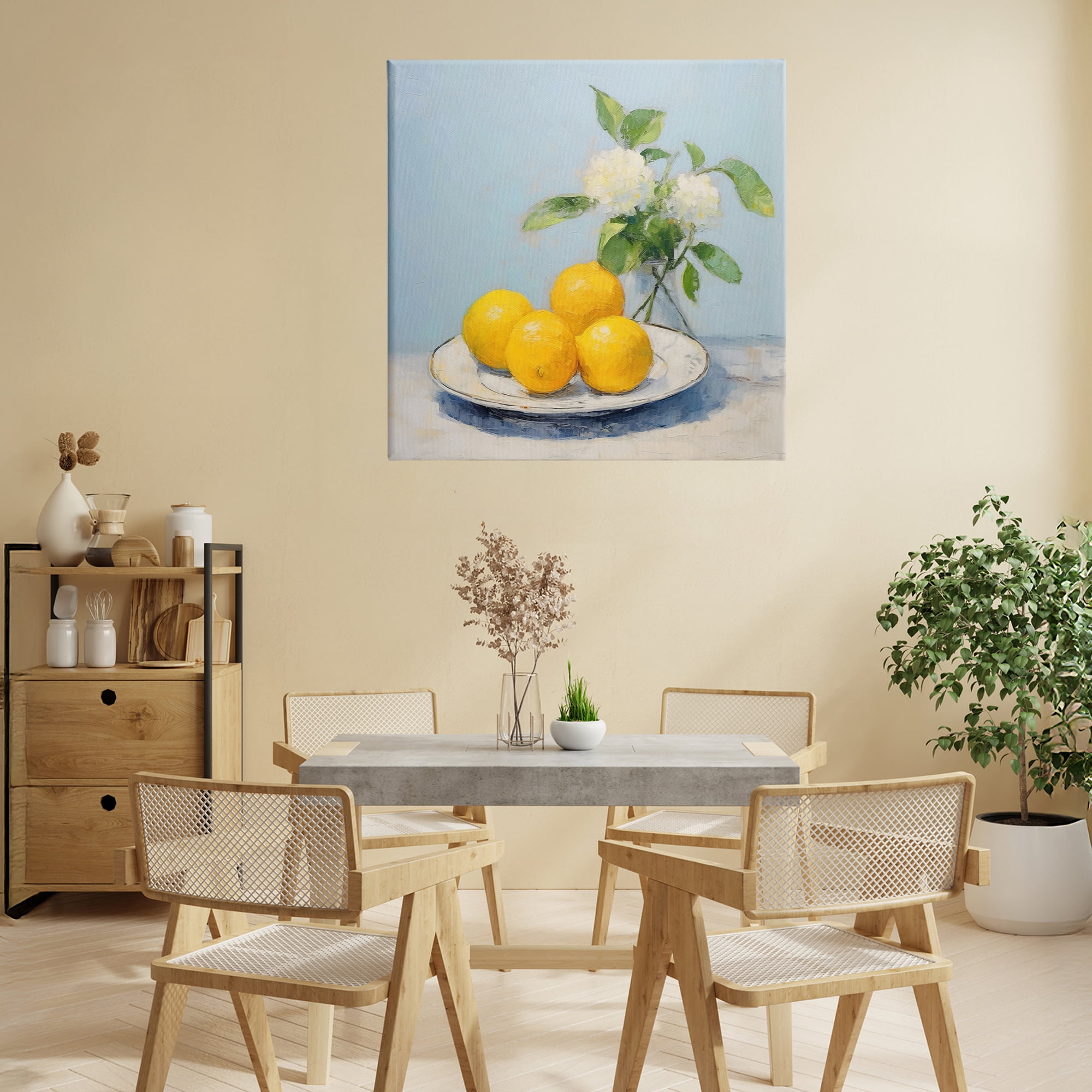 Stupell Industries Vase of Flowers and Lemons Canvas Wall Art, design by Creative Studio