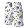 thumbnail image 5 of Kdxio Purple Chicory Pattern Mens Casual Shorts - Drawstring Summer Beach Sports Shorts for Men, 5 of 9