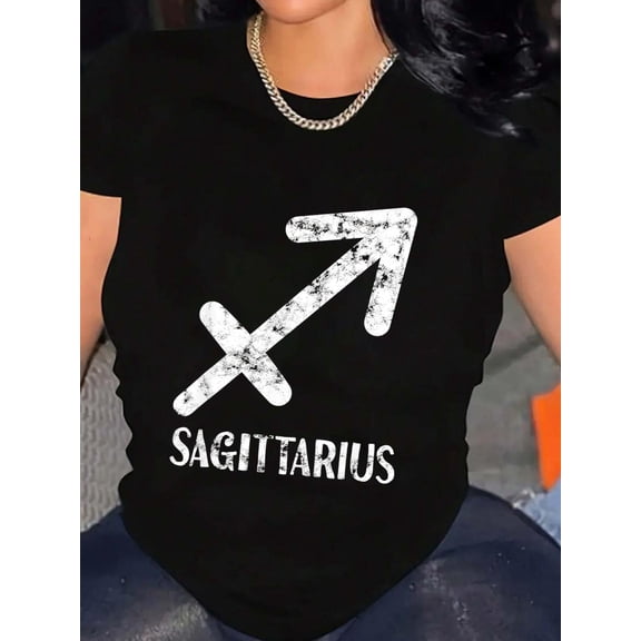 Sagittarius Zodiac Sign Astrology Horoscope Astrologist Star T-Shirt Graphic Tee summer Tops For Women Round Neck Fashion Cotton shirts