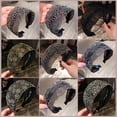 thumbnail image 2 of Vintage Korean Non-slip Floral Printed Toothed Flower Lace Head Hoop Broadside Headband Hair Accessories Embroidery Hair Bands GOLD STAR, 2 of 8