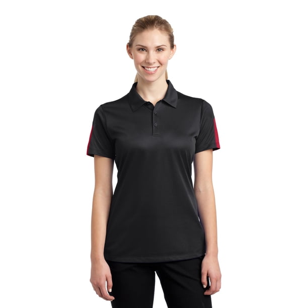 Polo Sport-Tek® Ladies PosiCharge® Active Colorblock texturizado. LST695 deporte-tek LST695
