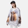 thumbnail image 5 of Fotbe Cow Men's Women's UPF 50+ Sun Protection Jacket Hooded Cooling Shirt with Pockets Hiking Outdoor Performance-Medium, 5 of 9