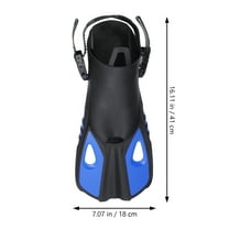 HONMEET 1 Pair Swimming Flippers for Adults Black Rubber 16.11X7.07X3.14in