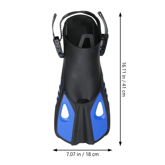 HONMEET 1 Pair Swimming Flippers for Adults Black Rubber 16.11X7.07X3.14in