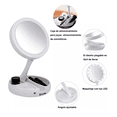 thumbnail image 2 of Espejo De Luz Led Doble Cara Ajustable Plegable Blanco, 2 of 4