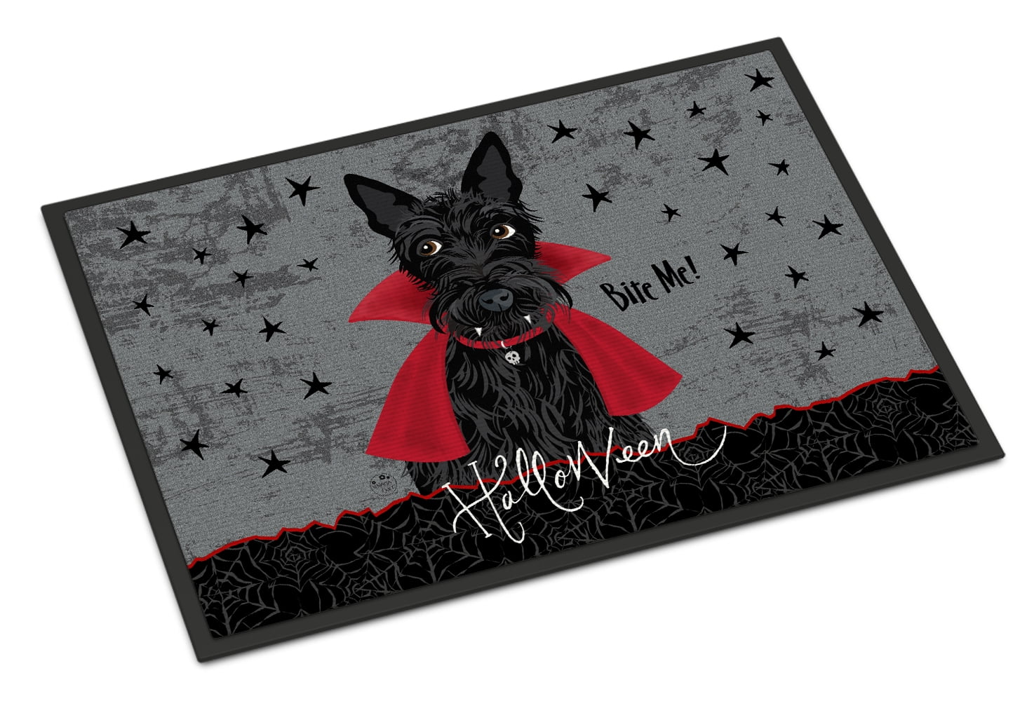 Halloween Vampire Scottie Door Mat