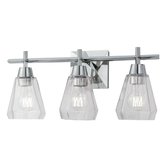 8283-PN-CL-Norwell Lighting-Arctic - 3 Light Bath Vanity In Contemporary Style-8.5 Inches Tall and 20 Inches Wide-Polished Nickel Finish