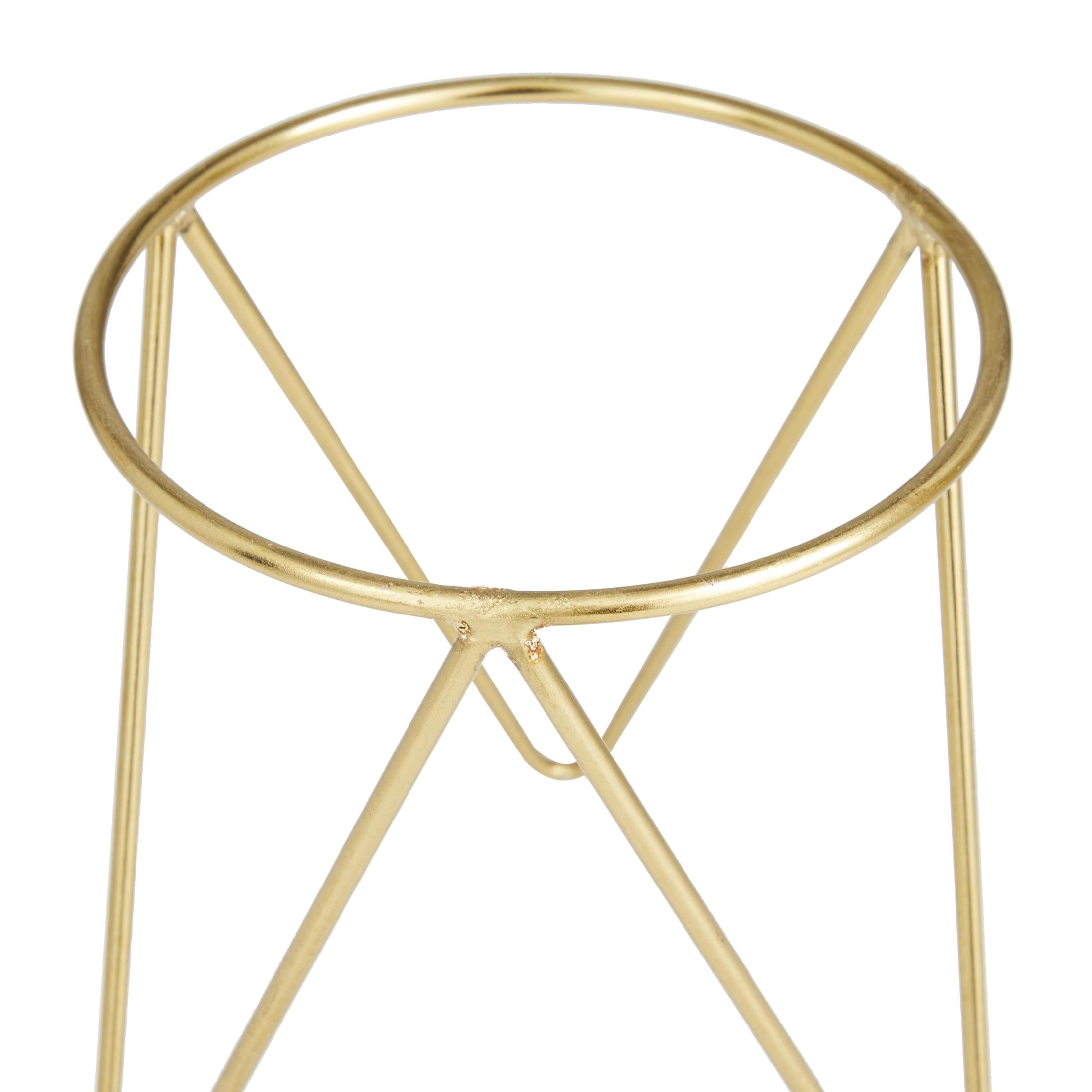 CosmoLiving by Cosmopolitan 7", 7"W Gold Metal Planter with Removable Stand (2 Count)