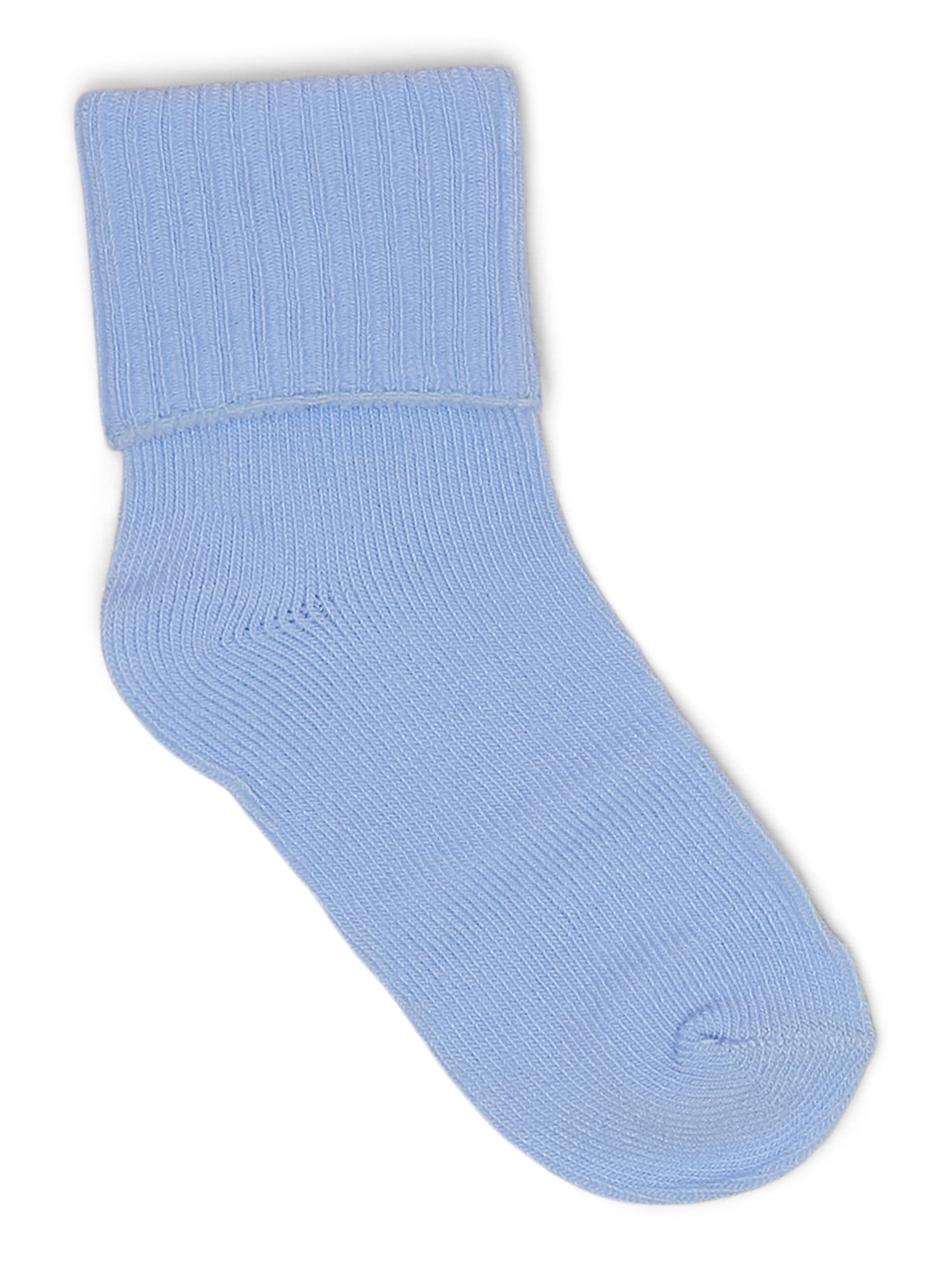 Wonder Nation Baby Girl Folded Cuff Ribbed Socks, 10 Pack, 0M- 5T