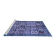 thumbnail image 2 of Ahgly Company Machine Washable Indoor Round Abstract Blue Modern Area Rugs, 5' Round, 2 of 4