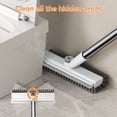thumbnail image 3 of Floor Scrub Brush with Long Handle, Mini 3-in-1 Heavy-Duty Stiff Bristle Scrubber with Squeegee for Shower, Bathroom, Kitchen, Patio, Garage, Wall & Deck Cleaning, 3 of 7