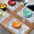 thumbnail image 4 of Chinoiserie Placemats Set of 4,18X12 Inch Blue Birds Floral Porcelain Washable Heat Resistant Place Mats for Spring Summer Seasonal Kitchen Party Dining Table Decoration, 4 of 8