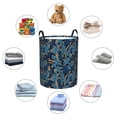 thumbnail image 5 of KLL Blue Leaves A Waterproof Foldable Laundry Hamper Bucket with Handles for Storage Bin,Kids Room,Home Organizer (Small ), 5 of 7
