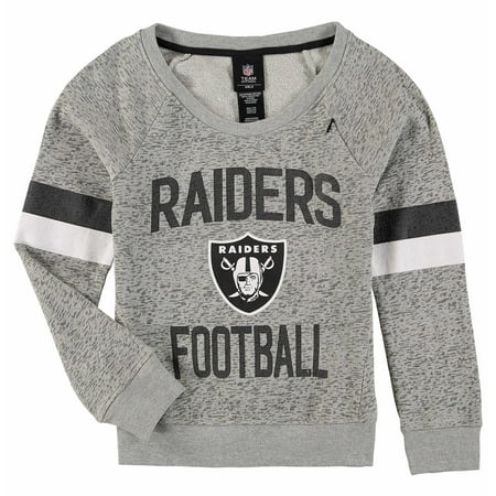 - Oakland Raiders Girls Youth My City Boat Neck Pullover Sweatshirt - Gray