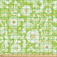 thumbnail image 2 of Ambesonne Botanical Fabric by the Yard Upholstery, Abstract Floral Details, 1 Yard, Apple Green Pale Orange, 2 of 5