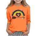 thumbnail image 2 of YUNAFFT T-Shirt à Manches 3/4 Col Rond Imprimé Créatif Décontracté pour Garçons et Filles Style Ludique Festival Orange, 2 of 6