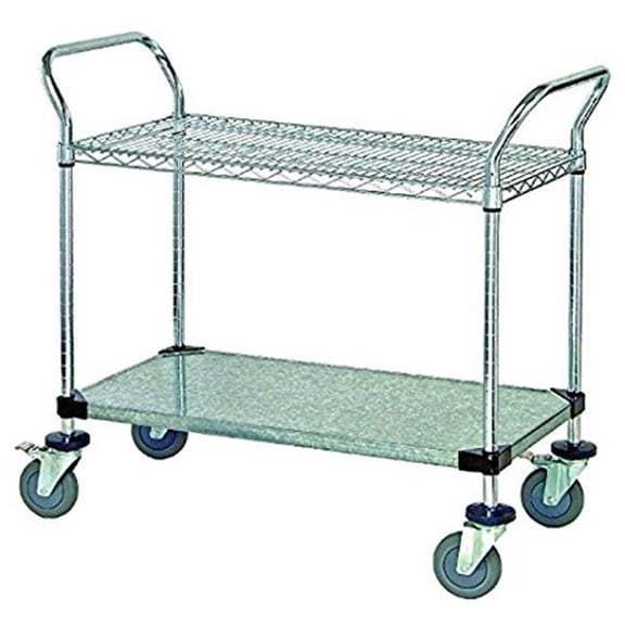Quantum Storage WRC-2442-2CG 2-Tier Wire Utility Cart - 24 x 42 in.