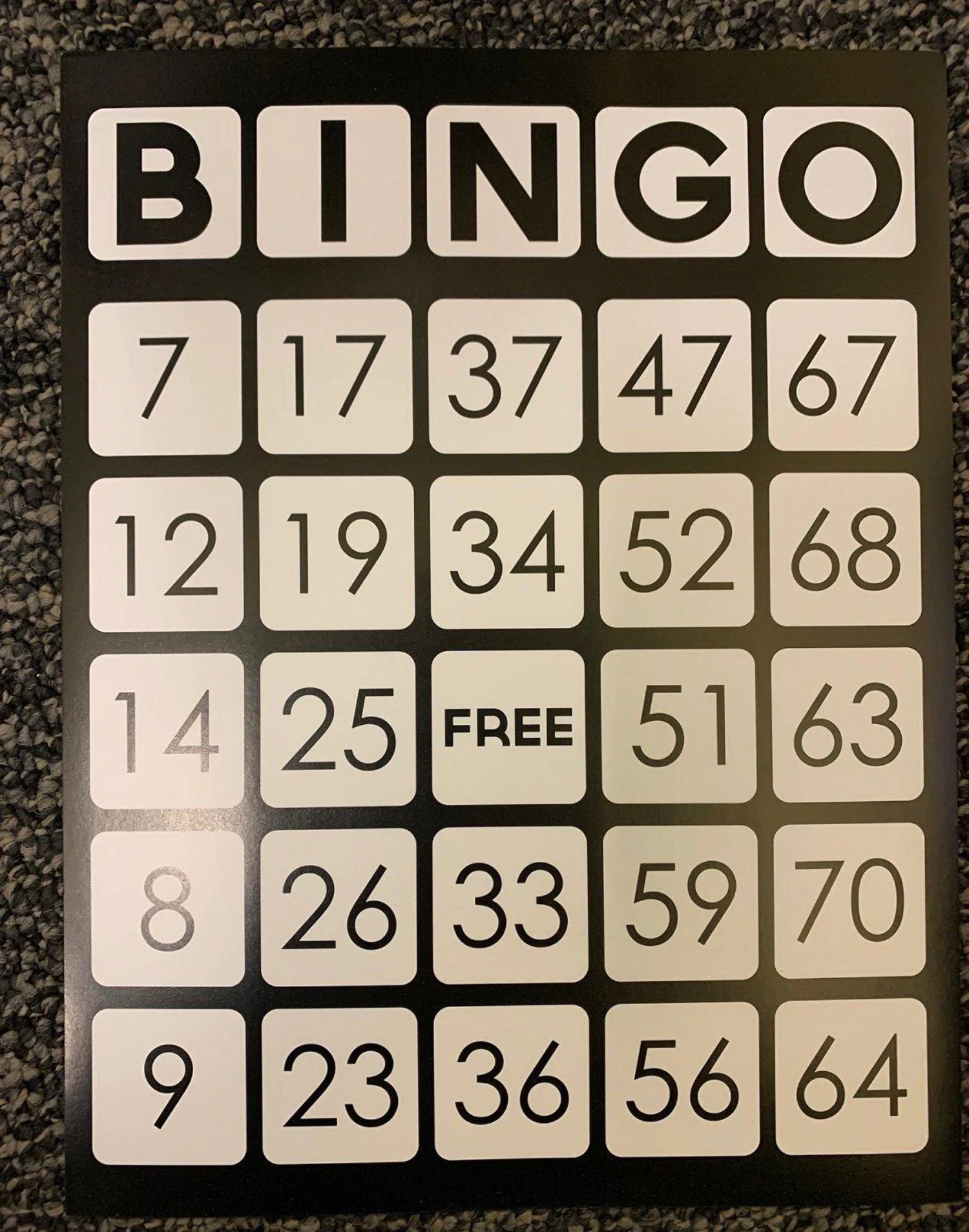 EZ Readers Large Paper Bingo Cards