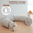 thumbnail image 4 of TeqHome Collapsible Circle Cat Tunnel Bed with Interactive Hanging Ball Central Soft Mat for Indoor Small Cats Rabbits Puppies Grey, 4 of 11