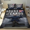 thumbnail image 1 of Casa de Cartas Conjunto de sábanas temático, trío de piezas, cómodo y amigable con la piel, diseño único, regalo de decoración para el hogar para familiares, amigos y fans,140cm *210cm, 1 of 6