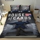 thumbnail image 1 of Casa de Cartas Conjunto de sábanas temático, trío de piezas, cómodo y amigable con la piel, diseño único, regalo de decoración para el hogar para familiares, amigos y fans,135cm *200cm, 1 of 6