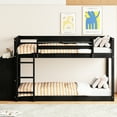 thumbnail image 2 of Twin Over Bunk Bed With 3 Shelves And 4 Drawers In Dark For Bedroom -colored Functional Storage Features, 2 of 6