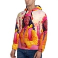 thumbnail image 3 of Haiem Digital Nomad Pink Landscape Patterned Men's Hoodie with Kangaroo Pocket - Ideal Pullover Sweatshirt for Daily Wear, Travel, and Home-3X-Large, 3 of 7