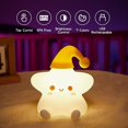 thumbnail image 2 of Luz Nocturna Para Niños,Lindo Bebé, Niñas, Niños, Niños, Guardería, Estrella, Luz Nocturna Para Dormitorio, Silicona Blanda, Suave, Con Pilas, Led, Color Changi, 2 of 4