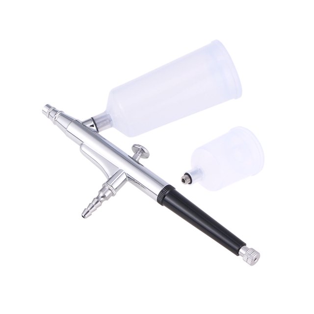 Silver Airbrush Tool Dual Action Nozzle Spray Pen Cake Decorating Brushes For Nail Manicure