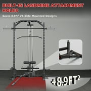 Mikolo Smith Machine Home Gym, 1800 LBS Multi-Functional Squat Rack with Lat Pull Down System, Workout Station with Weight Bar, Bend Peg and Other Functional Attachments