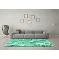 thumbnail image 3 of Ahgly Company Indoor Rectangle Patchwork Turquoise Blue Transitional Area Rugs, 2' x 4', 3 of 4