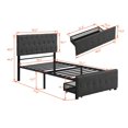 thumbnail image 3 of Kuurfuurdo Storage Bed Metal Platform Bed with a Drawer Grey - Twin, 3 of 5