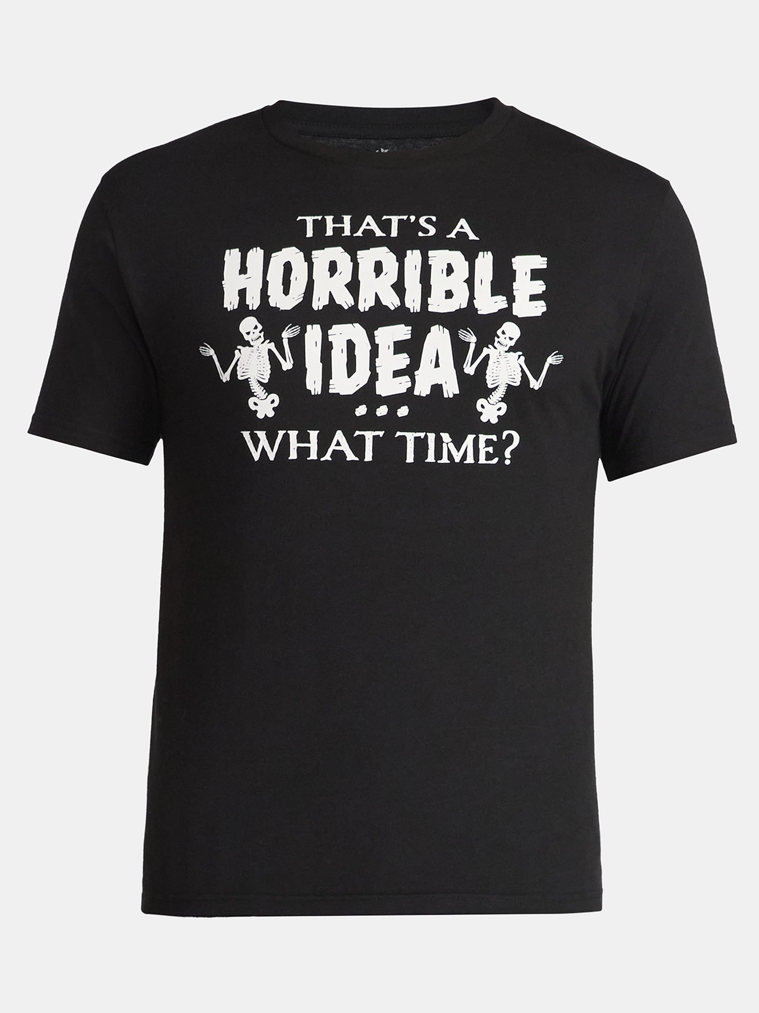 Halloween Men's Skeleton Horrible Idea Graphic Tee from Way to Celebrate, Sizes XS-3XL