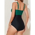 thumbnail image 6 of Tummy Control Swimsuits for Women Slimming One Piece Bathing Suit Modest Padded Ruched Push Up Long Torso Curvy Shapewear V Neck Criss Cross Swimming Suits Full Coverage Swimwear (Black), 6 of 6