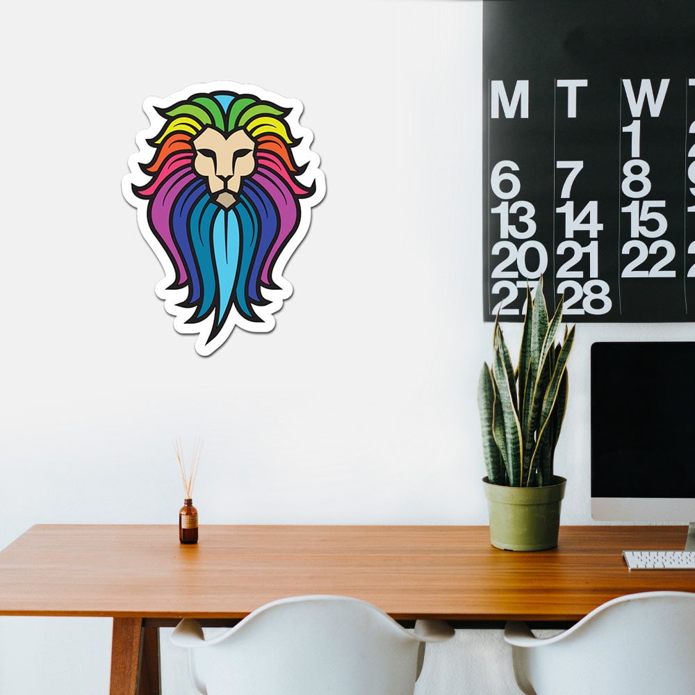 Rainbow Lion 12" - 24" - 36" - 48" Peel And Stick Wall Art Removable  Sticker - Walmart.com