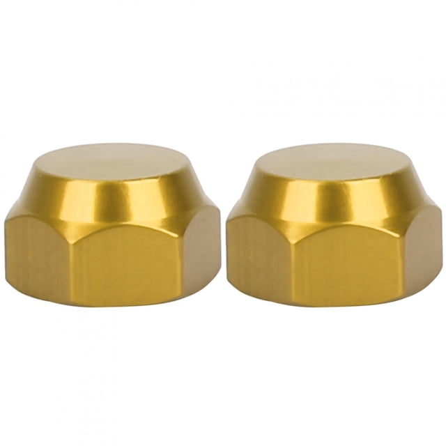 Tapa de tuerca de tornillo M8 de aleación de aluminio duradera de 2 piezas para accesorio de mango de carrete de pesca(oro R)