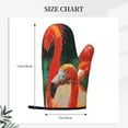 thumbnail image 4 of XMXT Silicone Oven Mitts, Red Flamingo Illustration Thickened Non-Slip Oven Gloves, 2 Pcs, 4 of 9